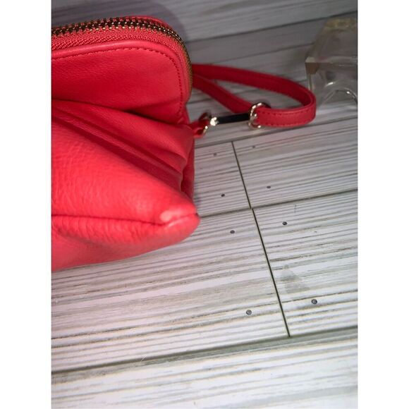 Charming Charlie Dark Coral Convertible Clutch To Shoulder Bag to Crossbody Hand - Picture 11 of 12